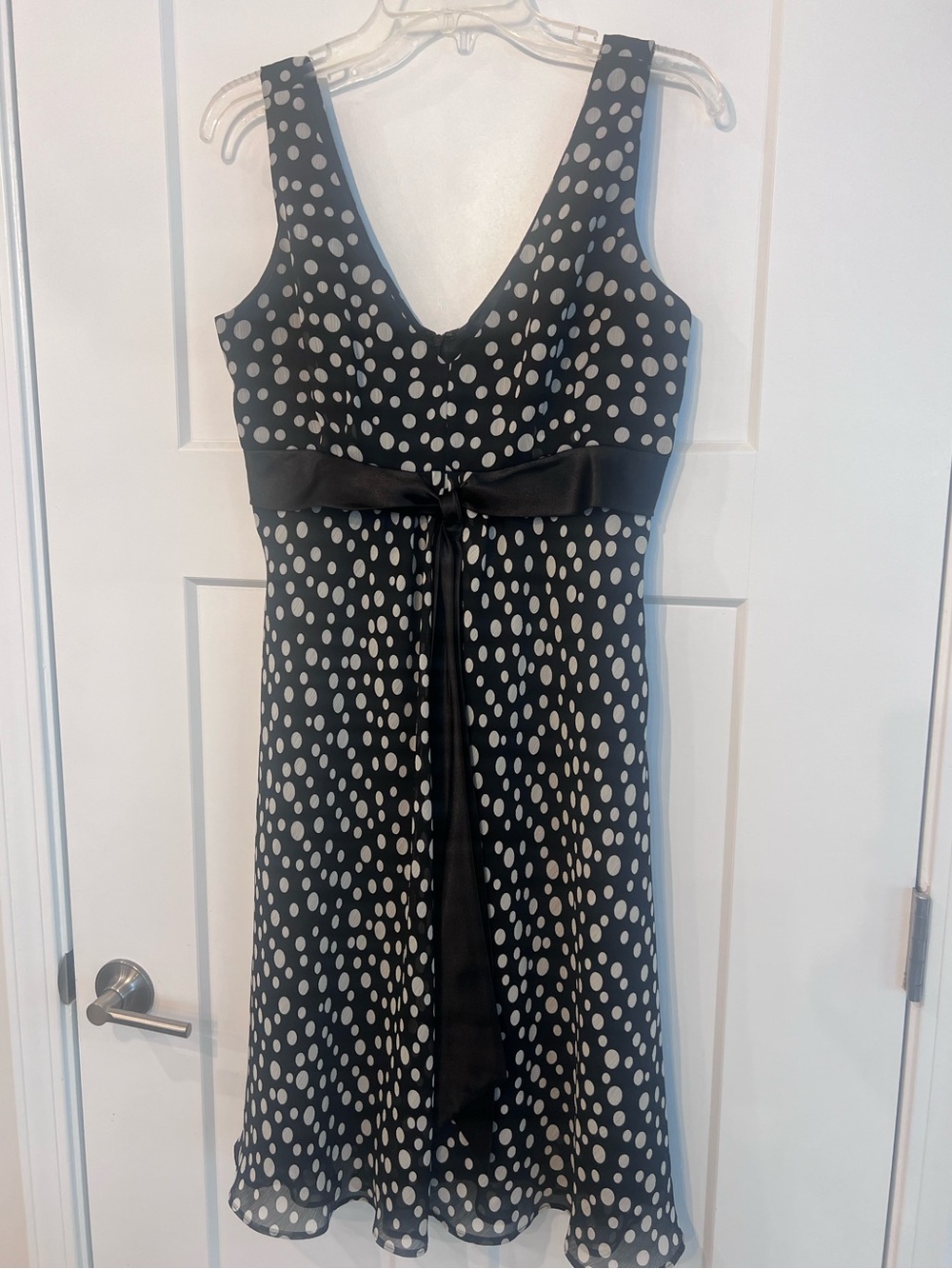 Y2K Vintage Black Polka Dot Sleeveless Dress with Waist Tie Positive Attitude
